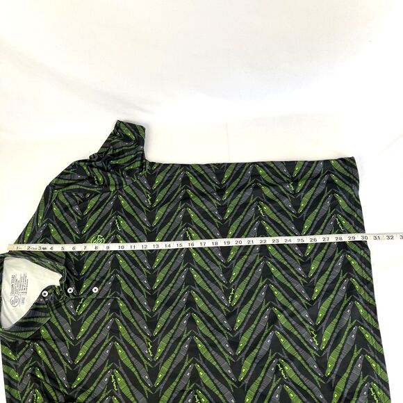 Googan Squad Polo SS Shirt Men's Large Gray Green Fishing Lure Active Stretch - Picture 6 of 6